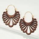  Very Carrot Brown Cutout Wood Drop Earrings