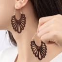  Very Carrot Brown Cutout Wood Drop Earrings