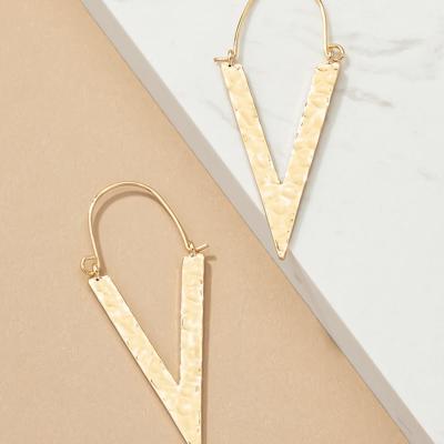 Very Carrot Gold Hammered V-drop Earrings