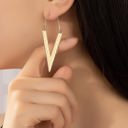  Very Carrot Gold Hammered V-drop Earrings