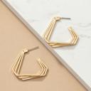  Very Carrot Three layer geo shape hoop overlapped earrings