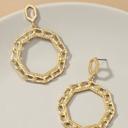  Very Carrot Octagon chunky link chain hoop drop earrings