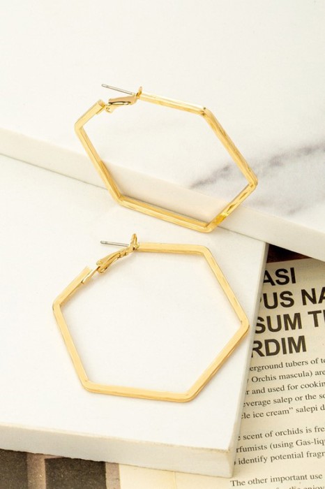 Very Carrot Textured Hexa Hoop Earrings