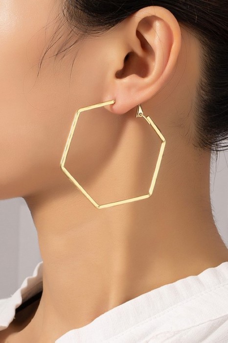 Very Carrot Textured Hexa Hoop Earrings