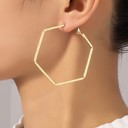  Very Carrot Textured Hexa Hoop Earrings