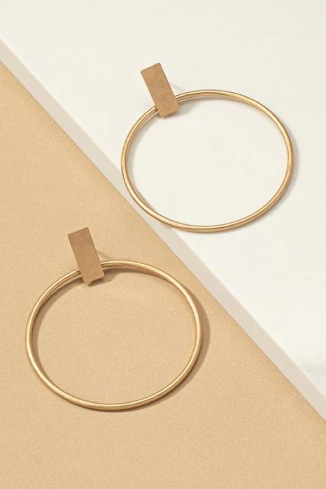 Very Carrot Minimalist hoop and bar earrings