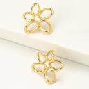  Very Carrot Openwork flower stud earrings