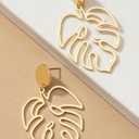  Very Carrot Openwork Monstera Drop Earrings