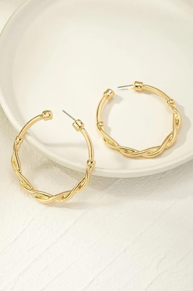 Very Carrot Twisted wire hoop earrings