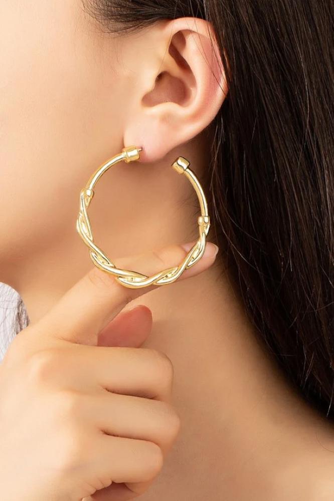 Very Carrot Twisted wire hoop earrings