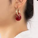  Very Carrot Hollow tube hoop earrings with dangling acetate