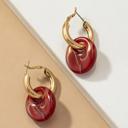 Red Very Carrot Hollow tube hoop earrings with dangling acetate