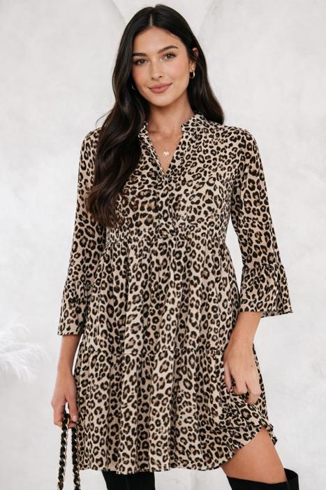 <.> - Wild Leopard Bell Mini Dress