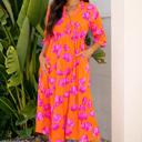  <.>- Neon Poppy Paradise Midi Dress