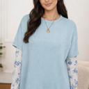  <.>- Sky Blossom Waffle Layered Top