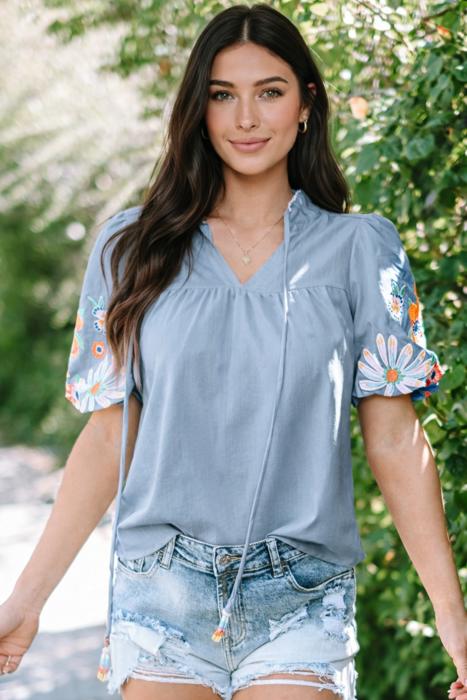  - Daisy Meadow Embroidered Top
