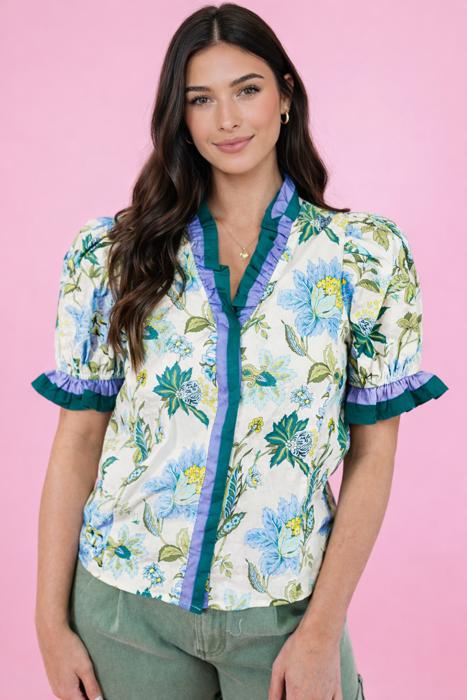 - Leopard Luxe Ruffle Shirt