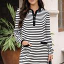   - Monochrome Breton Polo Dress