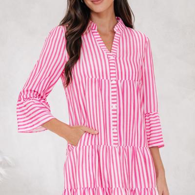  - Fuchsia Fiesta Stripe Mini Dress