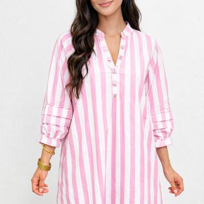  - Candy Stripe Ruffle Mini Dress