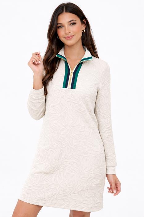 <.> - Quilted Palm Zip Dress