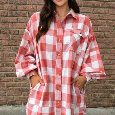  - Sunset Gingham Overshirt Dress