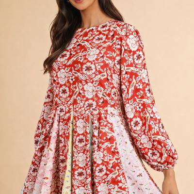  - Crimson Crane Garden Mini Dress