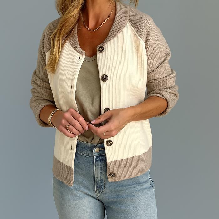 Love Kuza - Cozy Harmony Colorblock Cardigan