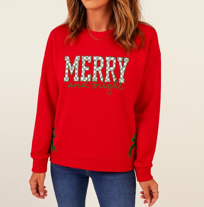 Love Kuza - Merry & Bright Bow Sweatshirt