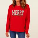 Red Small Love Kuza - Merry & Bright Bow Sweatshirt