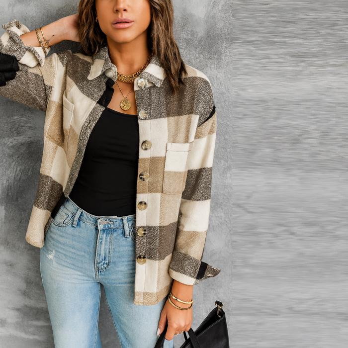Love Kuza - Mocha Patchwork Shacket