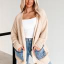  Love Kuza - Cozy Contrast Denim Pocket Cardigan