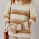  Love Kuza - Caramel Drift Striped Sweater