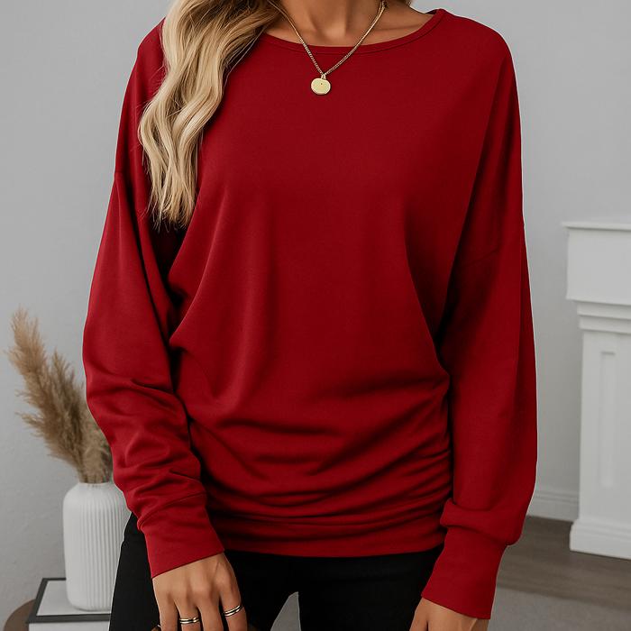 Love Kuza - Crimson Ease Dolman Top