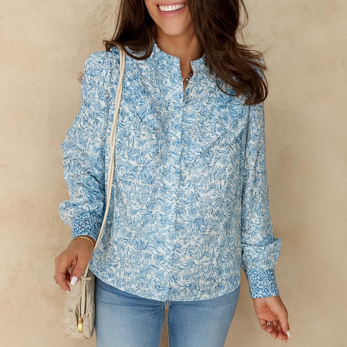 Love Kuza - Blue Garden Charm Blouse