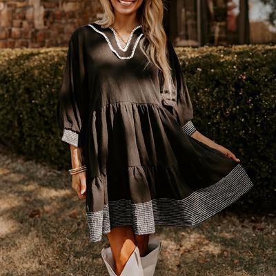 Love Kuza - Twilight Contrast Tiered Dress