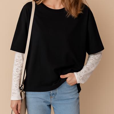 Love Kuza - Lace Layered Contrast Top
