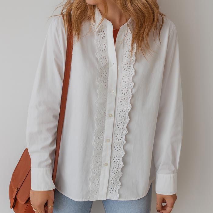 Love Kuza - Garden Lace Ruffle Blouse