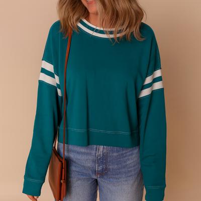 Love Kuza - Evergreen Varsity Stripe Sweatshirt