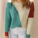  Love Kuza - Colorblock Horizon Knit Sweater