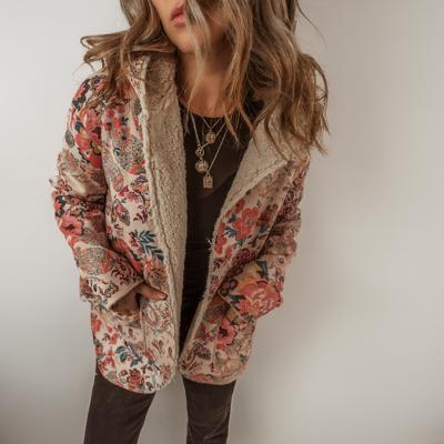 Love Kuza - Boho Bloom Sherpa Jacket