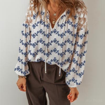 Love Kuza - Midnight Bloom Embroidered Blouse