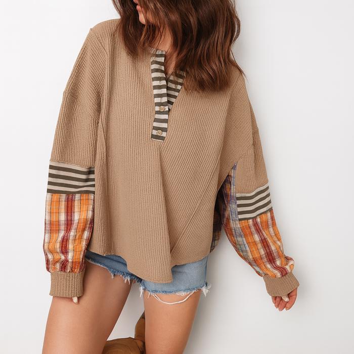 Love Kuza - Rustic Patchwork Henley