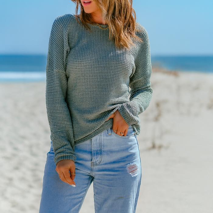 Love Kuza - Meadow Mist Waffle Top