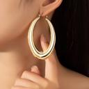  Very Carrot Large puffy hollow oval hoop earrings