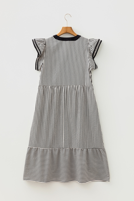 <.>- Breton Ruffle Breeze Midi Dress
