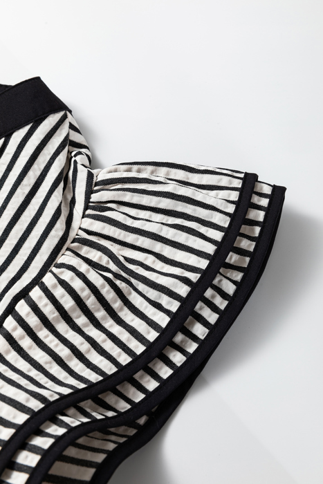 <.>- Breton Ruffle Breeze Midi Dress
