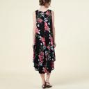  SALE!  Last Piece - Size S - only -Love Kuza - Made in USA - Black Floral Drop-Waist Dress