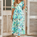 Green Large Love Kuza Watercolor Whisper Midi Dress