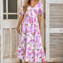 Purple Small Love Kuza Watercolor Whisper Midi Dress